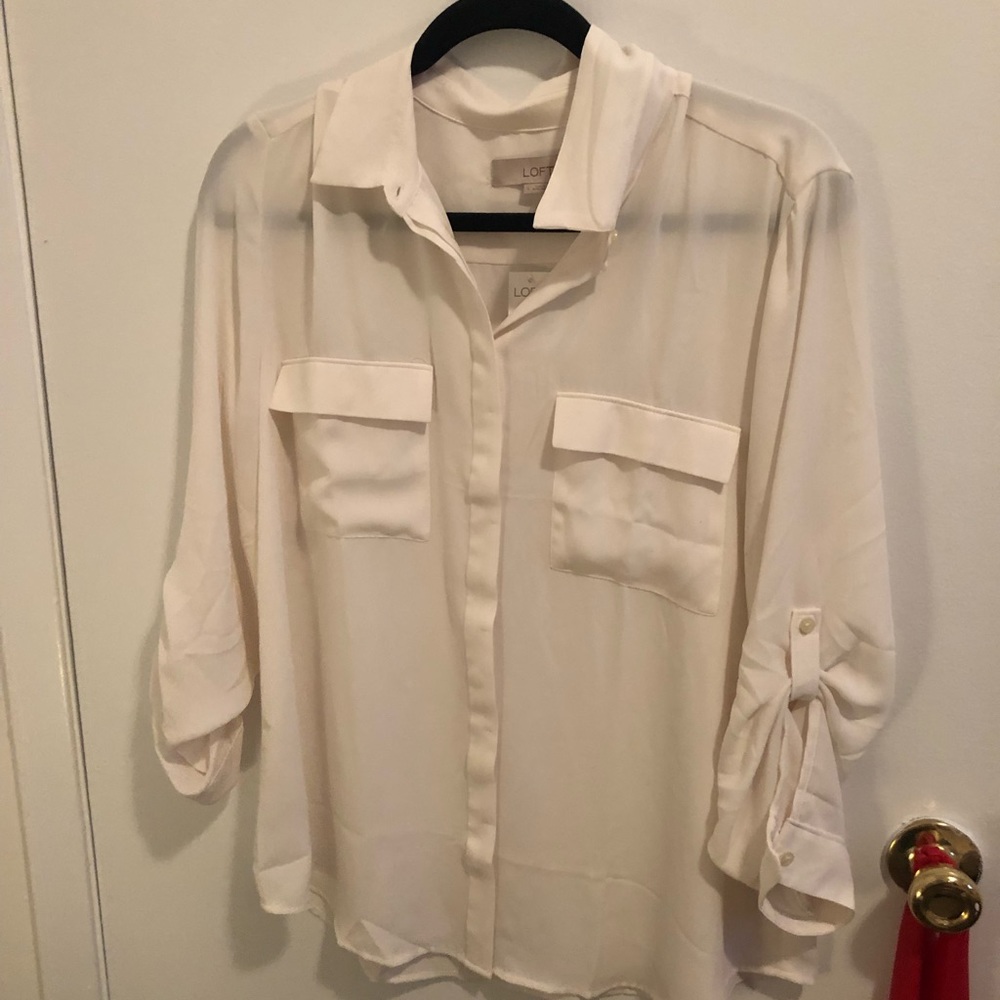 Egg shell blouse from Loft, large (UNWORN!)